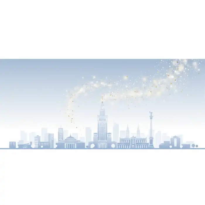 Alfa arbutyna: Twoje antidotum na przebarwienia skóry. Właściwości w kosmetyce. Ilustracja miasta Warszawa z subtelnymi elementami rozjaśniającymi, symbolizującymi działanie alfa arbutyny na przebarwienia skóry.