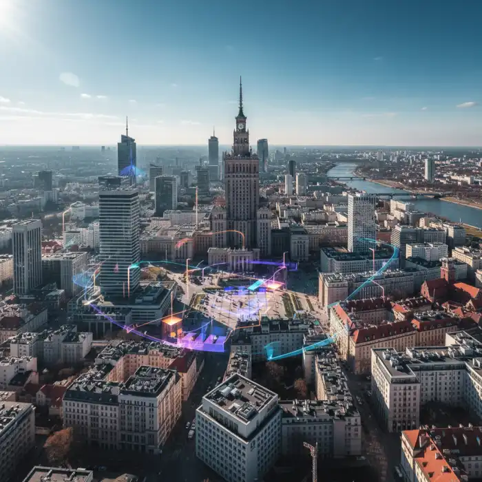 Co się dzieje w Warszawie teraz? Najnowszy kalendarz wydarzeń w Warsaw Widok na Warszawę podkreślający, co się dzieje w Warszawie teraz.