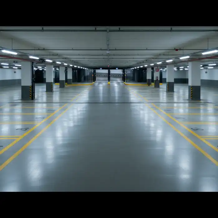 Ile kosztuje wynajem miejsca parkingowego Warszawa? Garaże, Mokotów Ile kosztuje wynajem miejsca parkingowego w Warszawie – widok na garaż podziemny