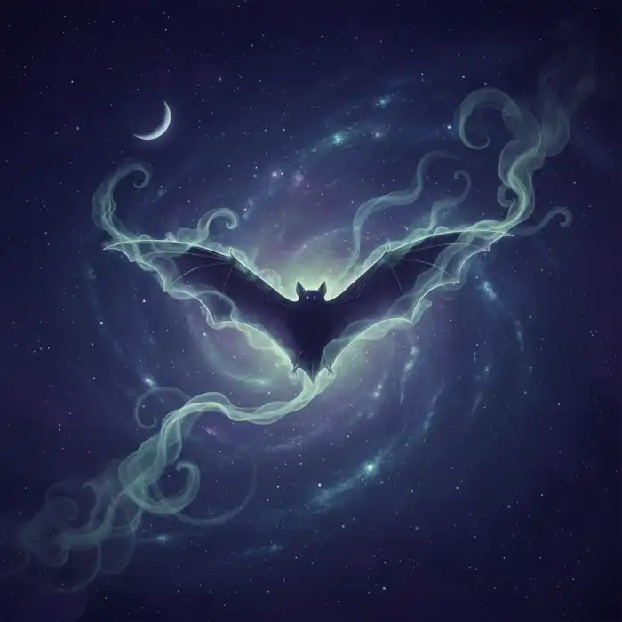 Sennik nietoperz: Co oznacza sen o nietoperzu? Interpretacja snów Ilustracja symbolizująca sen o nietoperzu w senniku, z elementami nawiązującymi do Warszawy.