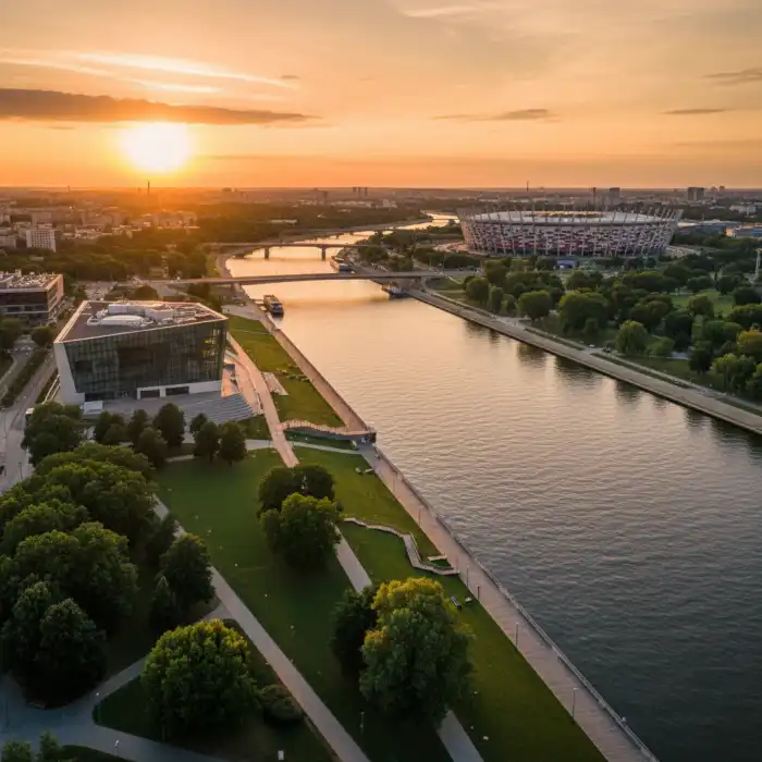 Wakacje w Warszawie: Miejsca w Warszawie i Warsaw dla Dzieci Widok Warszawy latem – idealne miejsce na wakacje w Warszawie